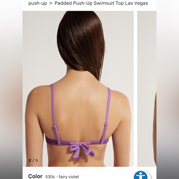 NWT Calzedonia purple fairy violet sparkly medium bikini top - Picture 4 of 15